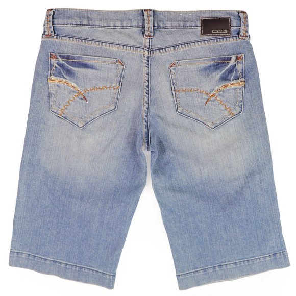 PJ Petrol Women's Tommie Bermuda Denim Jean Shorts Embellished Ripped Stretch 6 - Picture 2 of 7